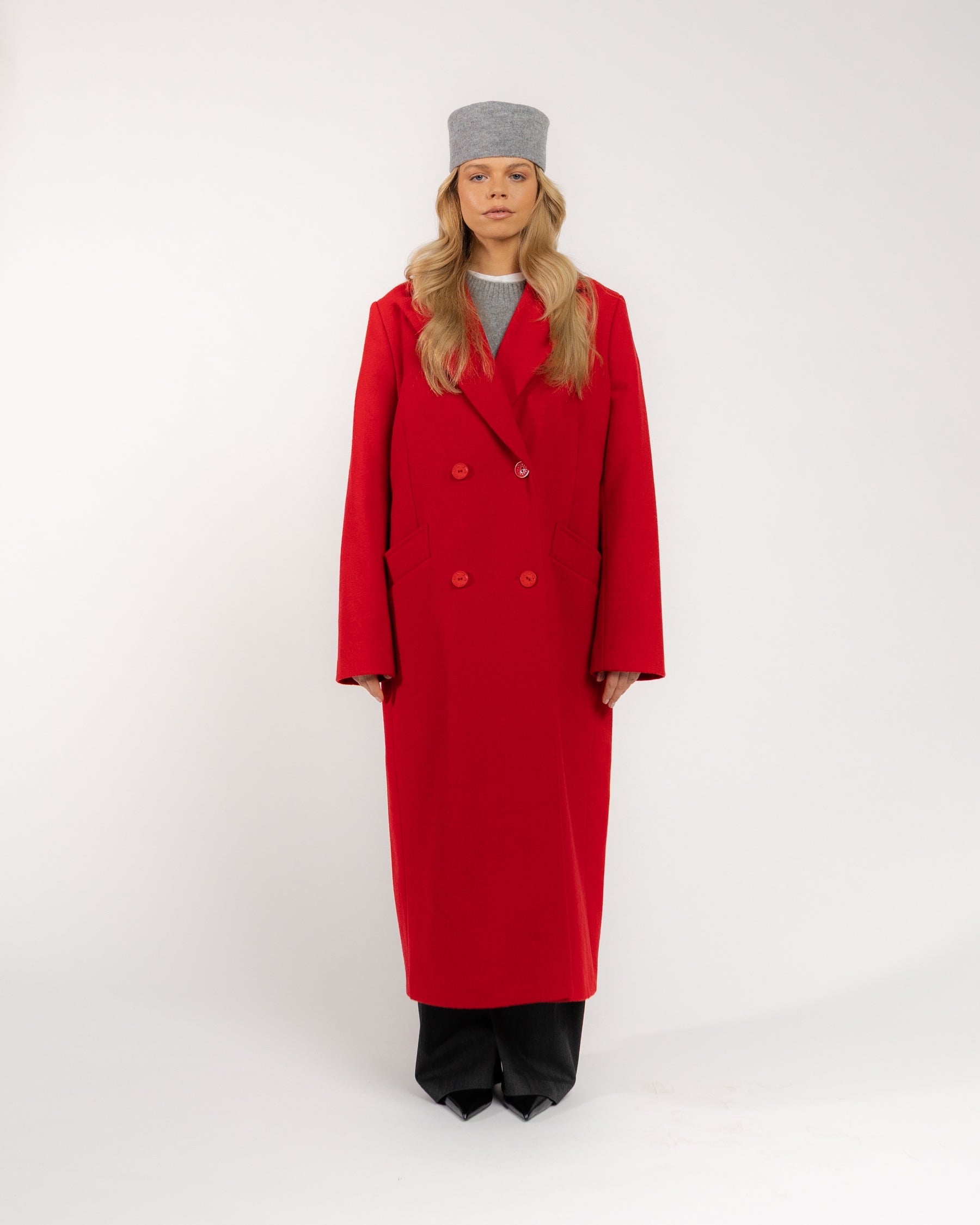 Płaszcz one size czerwony