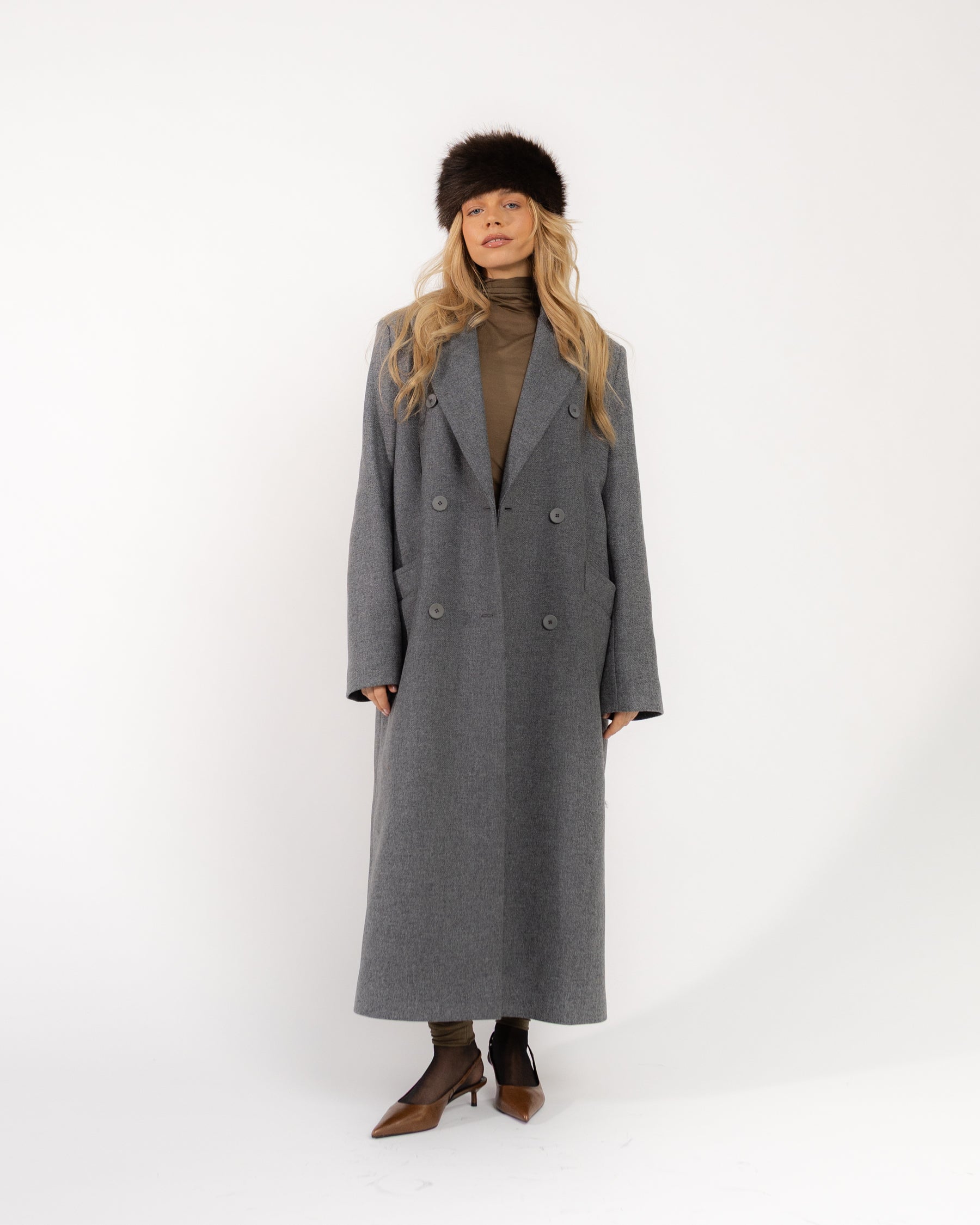 Płaszcz one size szary