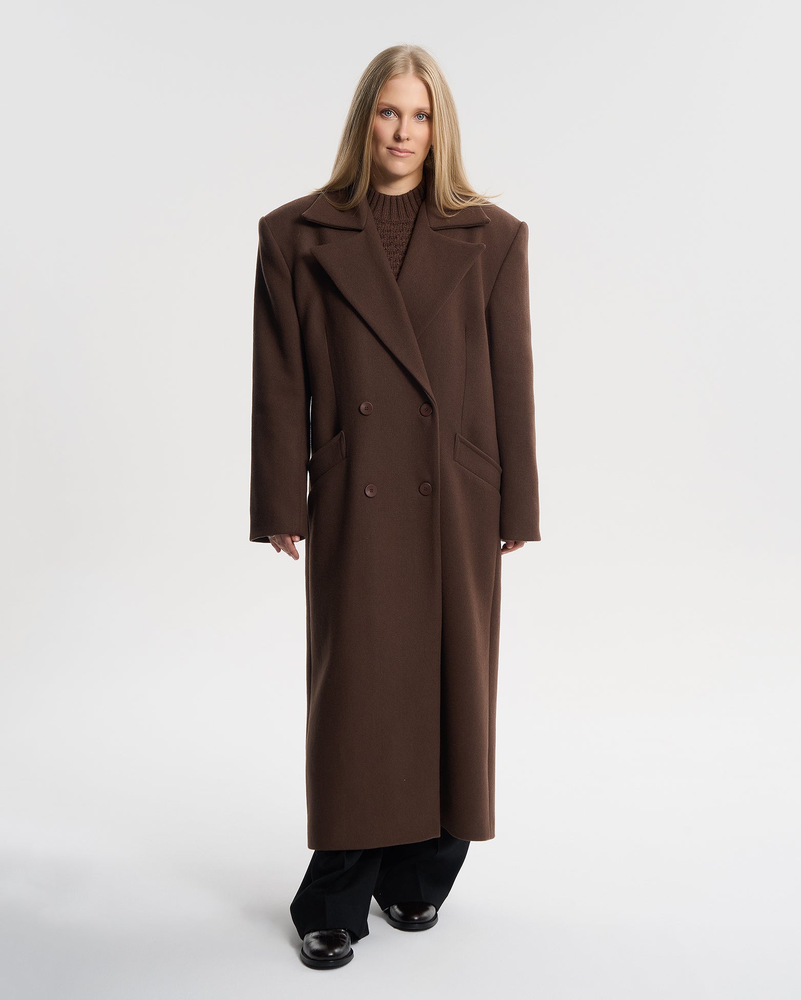 Płaszcz wide one size czekolada