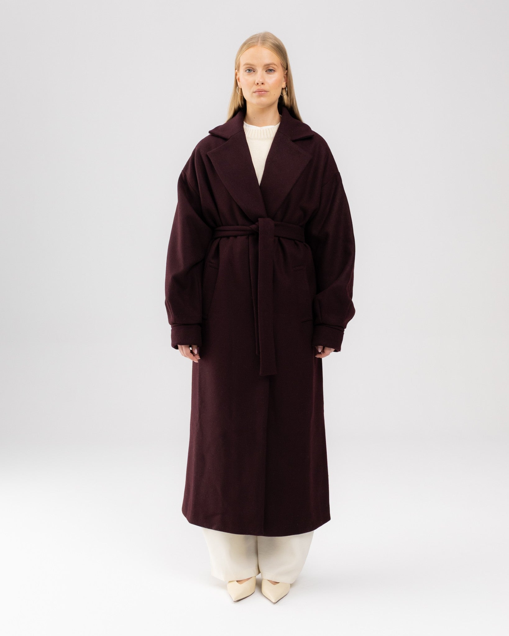 Płaszcz oversize bordo