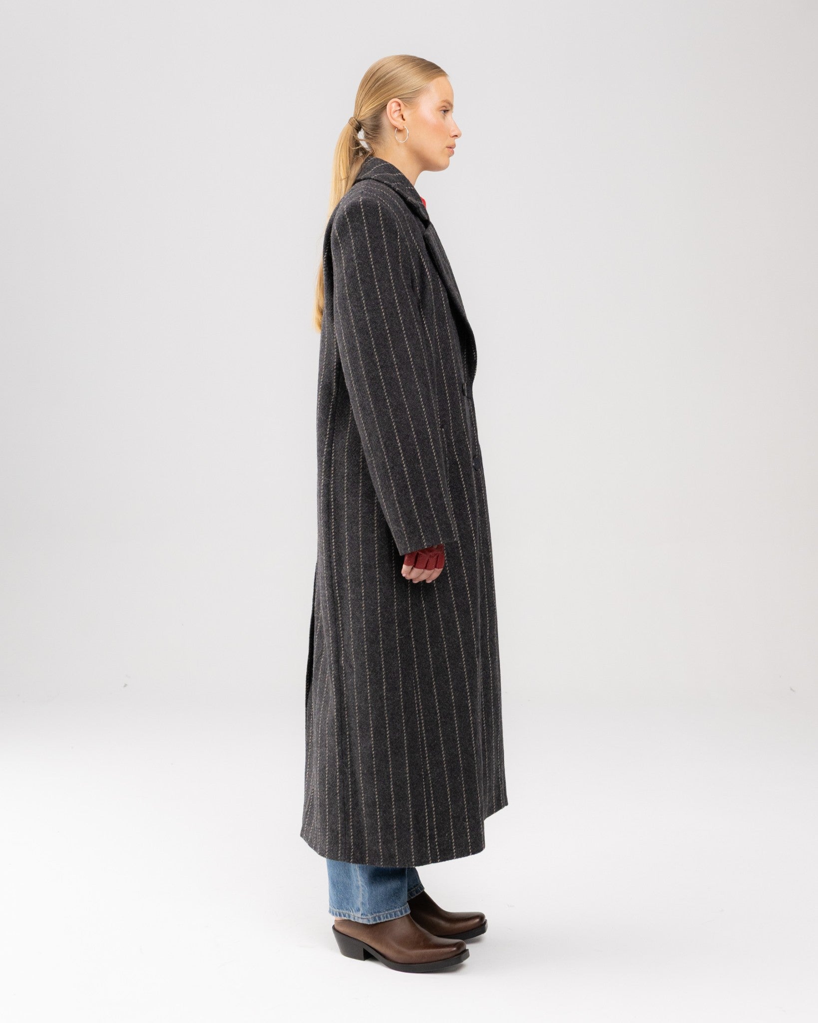 Płaszcz wide one size grafit pasy